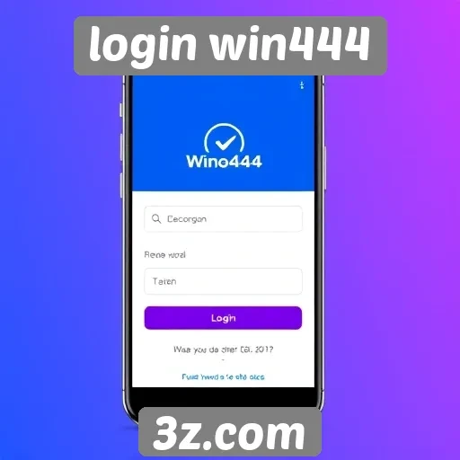 Funcionalidades do aplicativo móvel Login Win444 em destaque